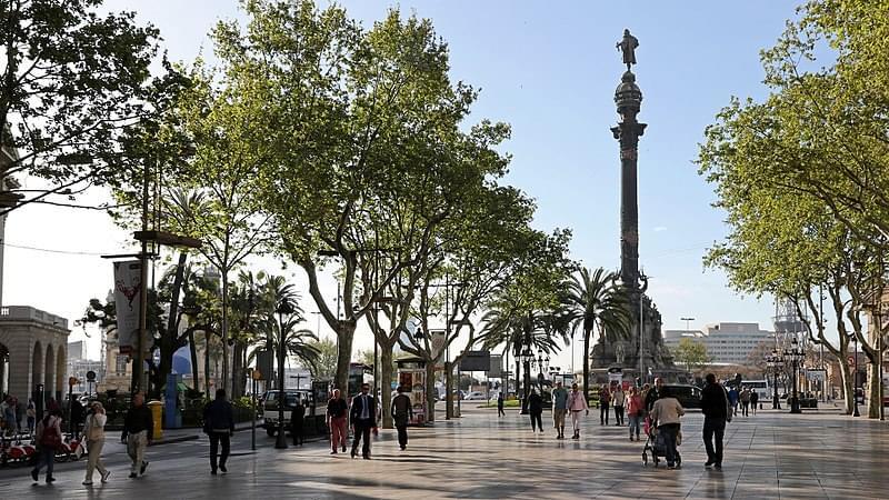 spain barcelona la rambla and mirador
